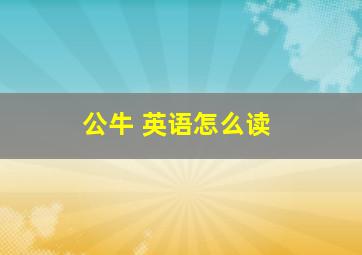 公牛 英语怎么读